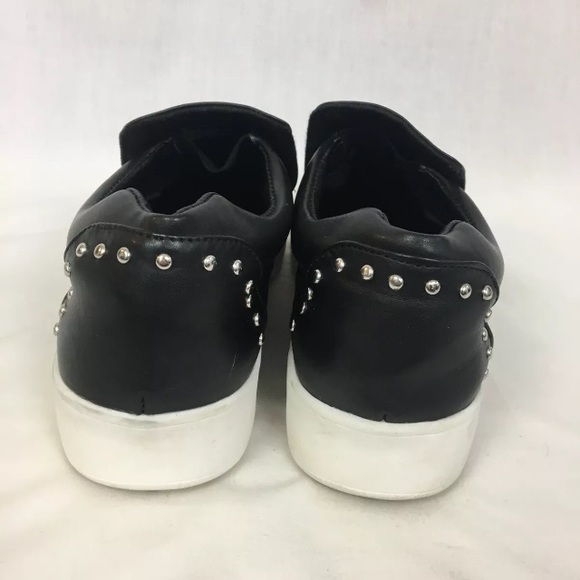 Steven Steve Madden Smash Studded Black Loafers - Picture 4 of 8